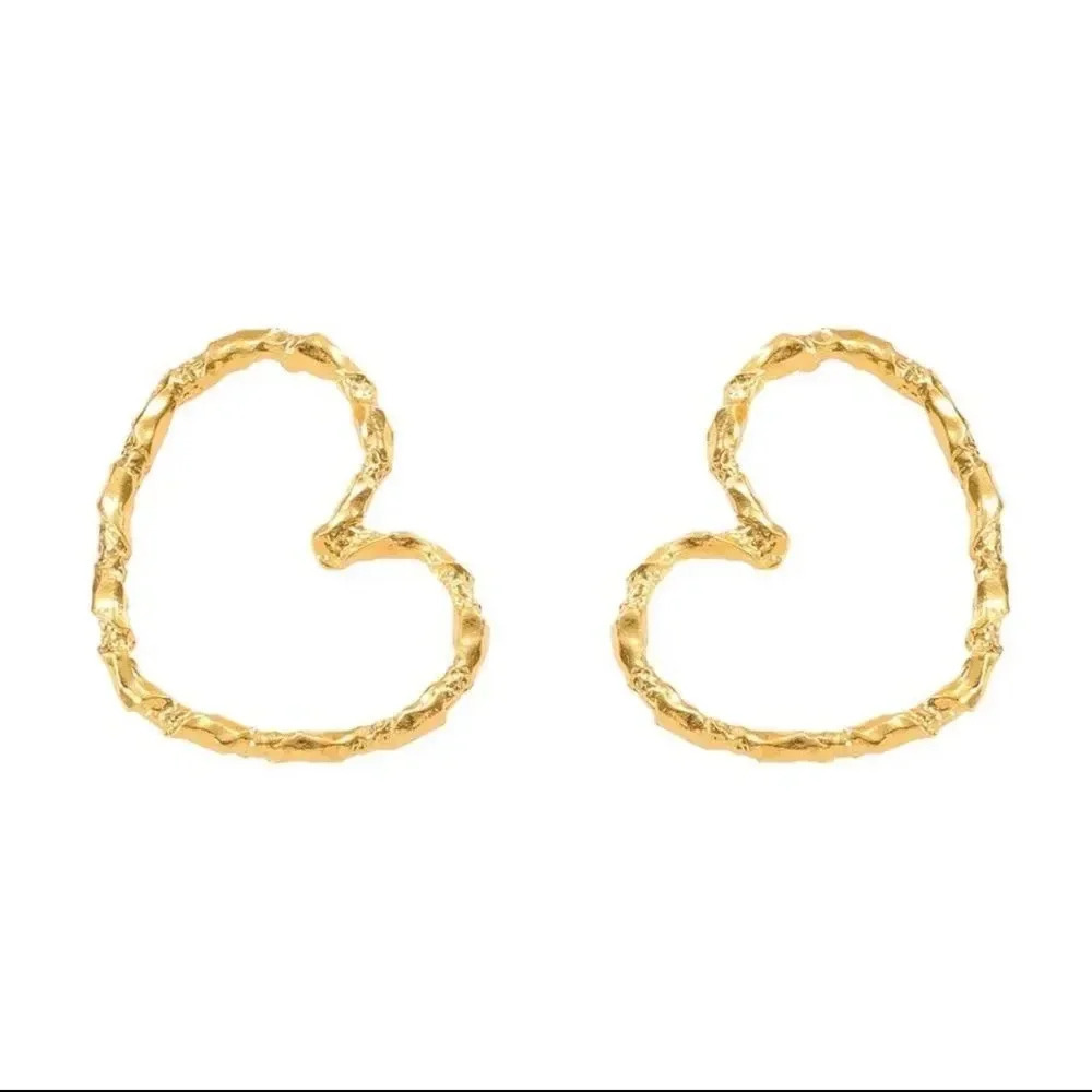 Gold Heart Earrings